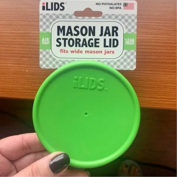 Mason Jar Storage Lid, Wide Mouth, Lime Green - Picture 6 of 11